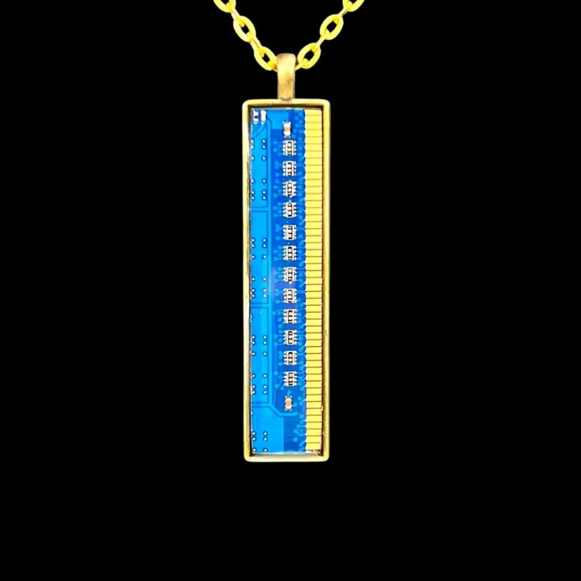 Reinvented Blue Circuitboard Necklace.  Handmade By Me 🫶