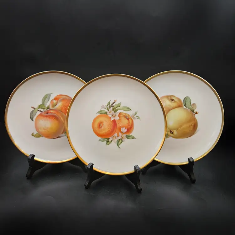 Hutschenreuther Selb Pasco Fruit Plates Set of 3 Germany Bavaria Vintage