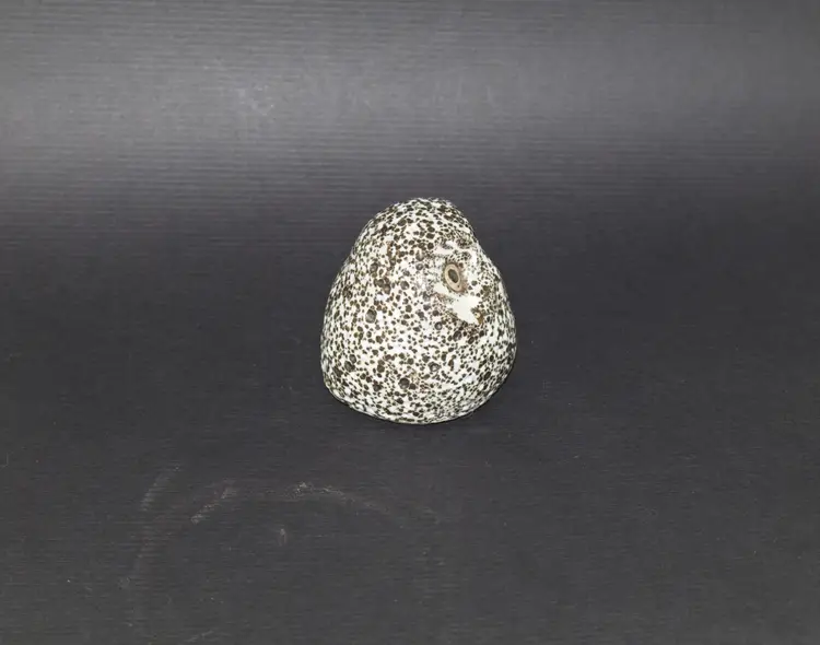 Vintage Pigeon Forge Pottery Dark Brown Speckled Owl 2.5" Tall