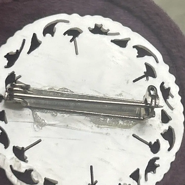 Vintage Carved Mother of Pearl Floral Brooch Shell Cameo Style Openwork Pin