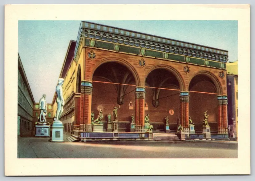 Postcard Loggia dei Lanzi Loggia della Signoria Florence Italy Art Card
