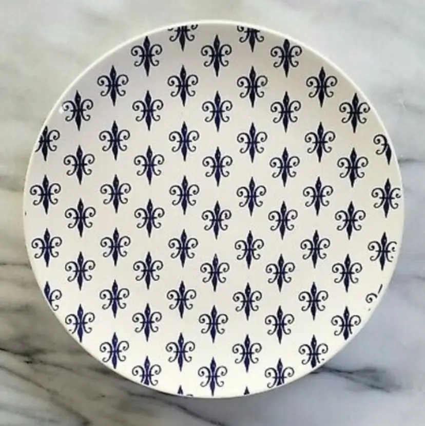 Sur La Table fleur de lis salad plate