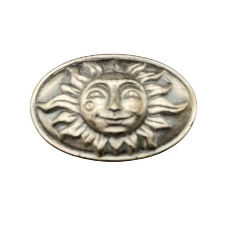 BIN - Midwest Of Cannon Falls Eskimo Song Miniature Pewter Sun Trinket Box 1.5”