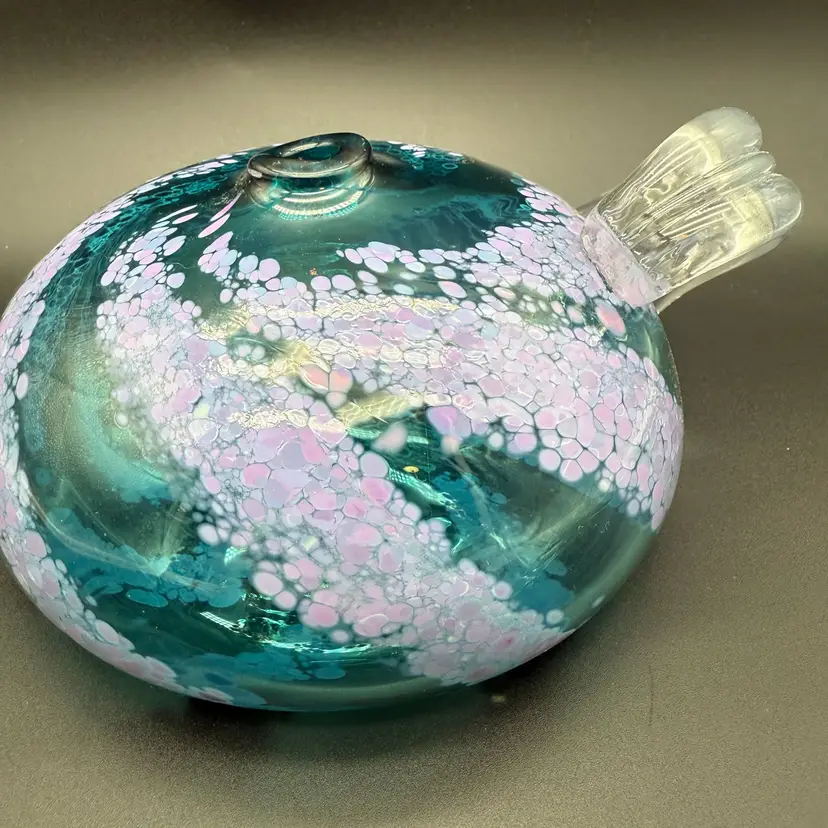 Hand Blown Glass Oil Lamp or Vase signed by Douglas Becker 1998