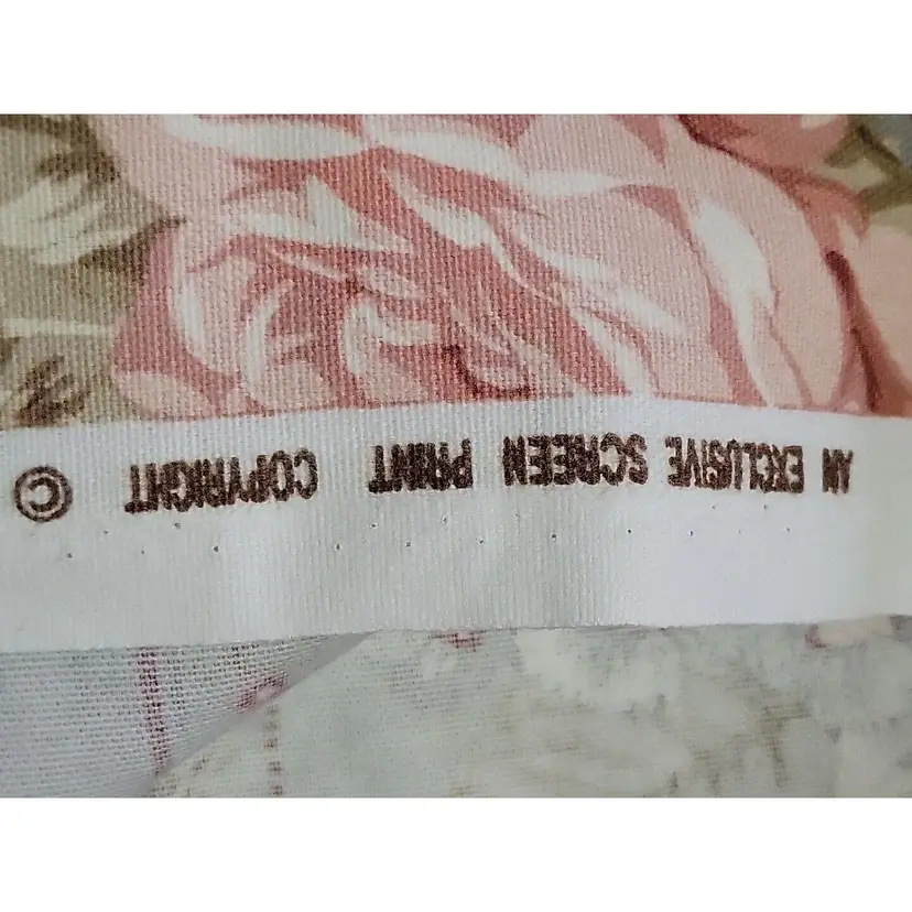 Spectrum Fabrics Screenprint Floral Stripe Upholstery Fabric 57x41 In Vtg