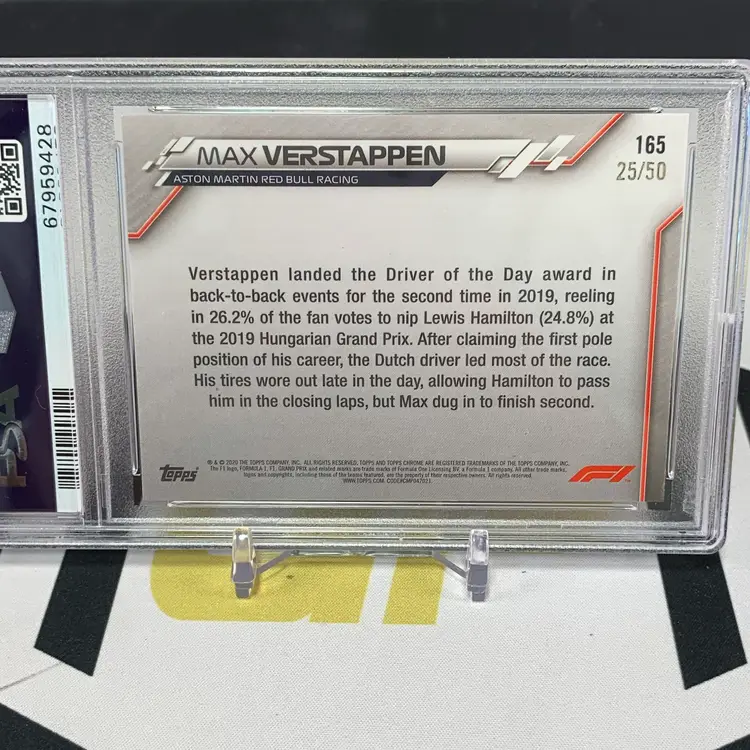 2020 Topps Sapphire Max Verstappen Gold PSA 10