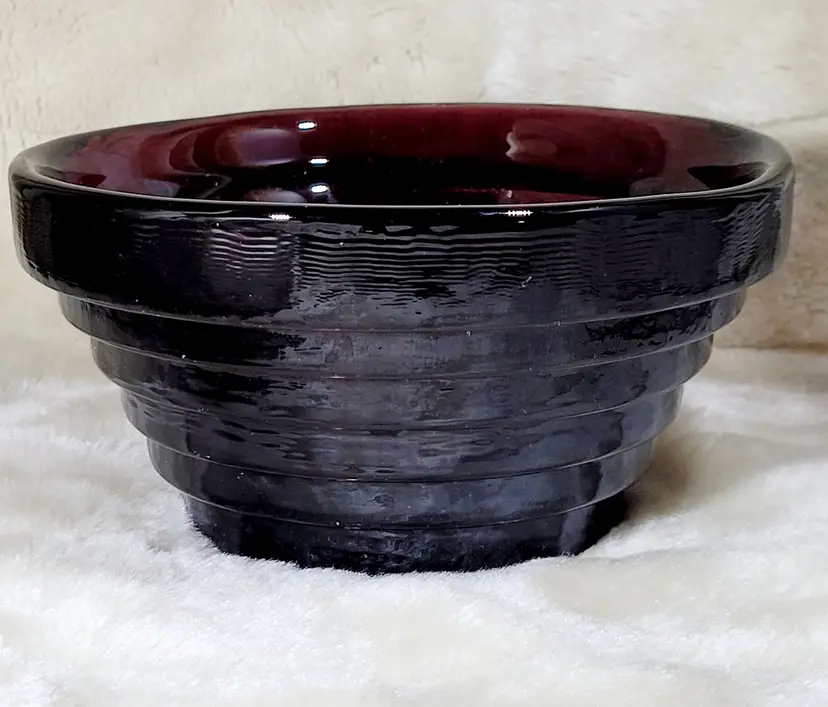 Blenko Amethyst Glass Step Bowl