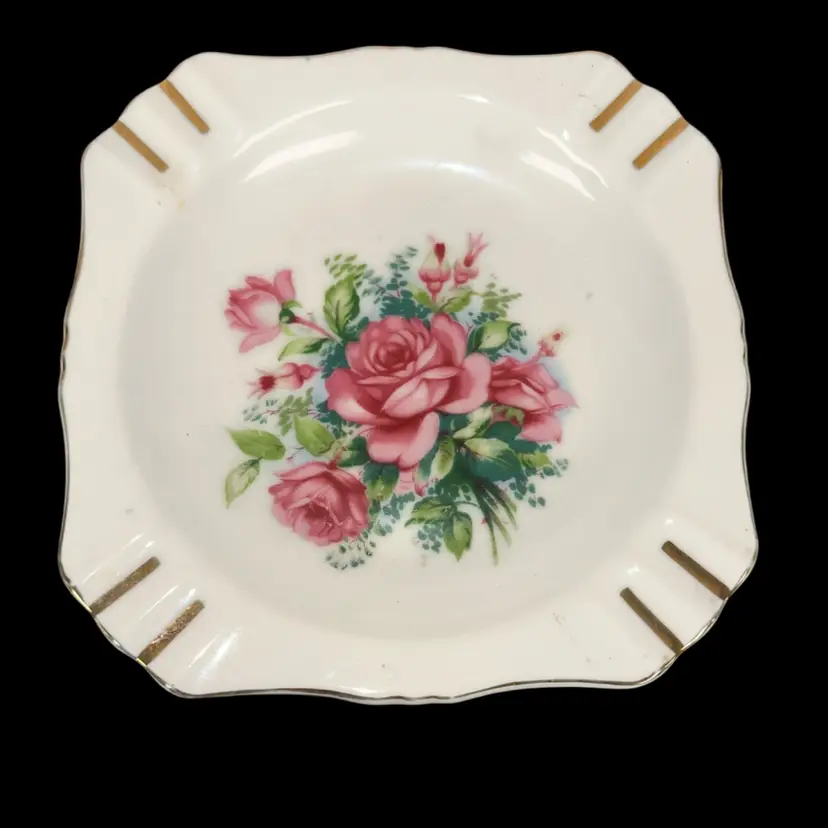 Floral Porcelain Ashtray
