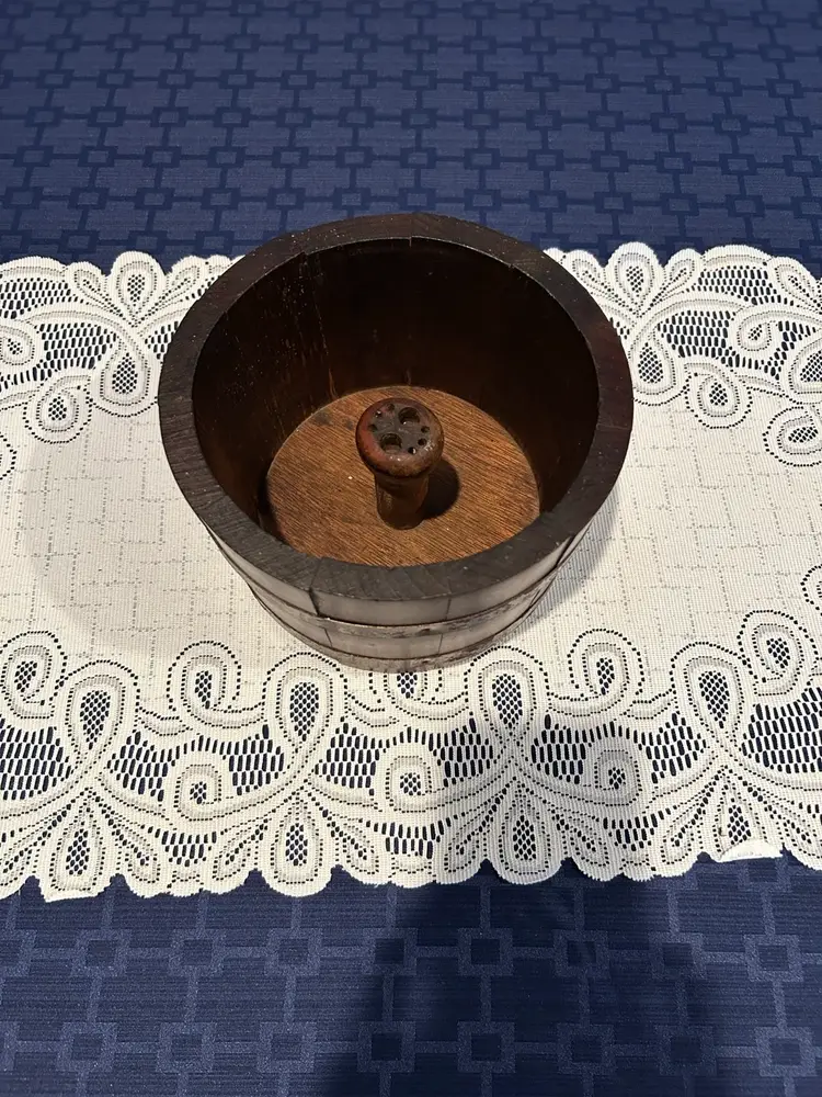 Antique Putney Vermont Wood Walnut Bucket