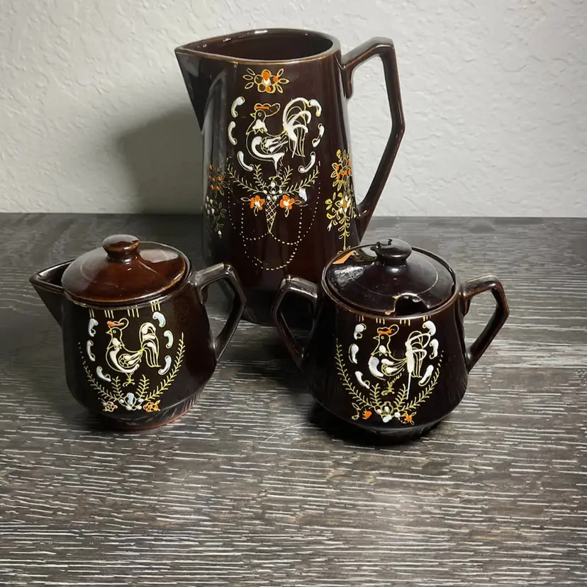 Redware Tea Service Set - Call Outs