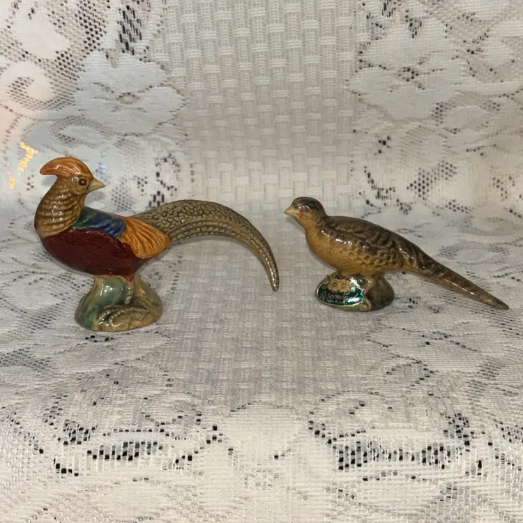 Vtg MCM Rosemeade Pheasant Salt Pepper Shakers Figurines Set Of 2 Excellent HTF