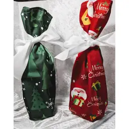 2 for $10, Handmade Wine Bottle Gift Bags - Christmas