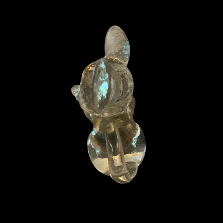 Art Glass Mouse No Quite Clear Glass 1 3/4 X 3 X 4 Inches