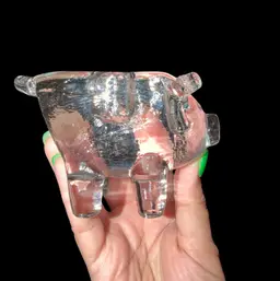 Vintage KOSTA BODA glass pig candle holder design by Bertil Vallien