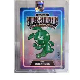 VeeFriends Spectacular Series Super Stickers Bad Intentions Emerald on Holo #/55