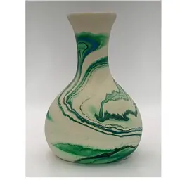 Nemadji USA Pottery Vase Green Swirl. 6.25”. Minnesota