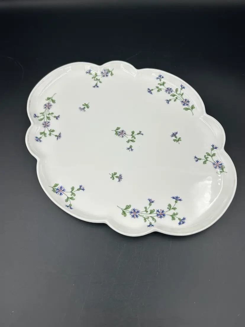 Vintage GDA Limoges Floral Porcelain Dresser Tray