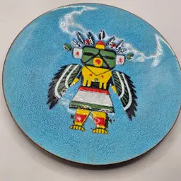 AnneMarie Davidson Copper Enamel Dish with machine doll dancer