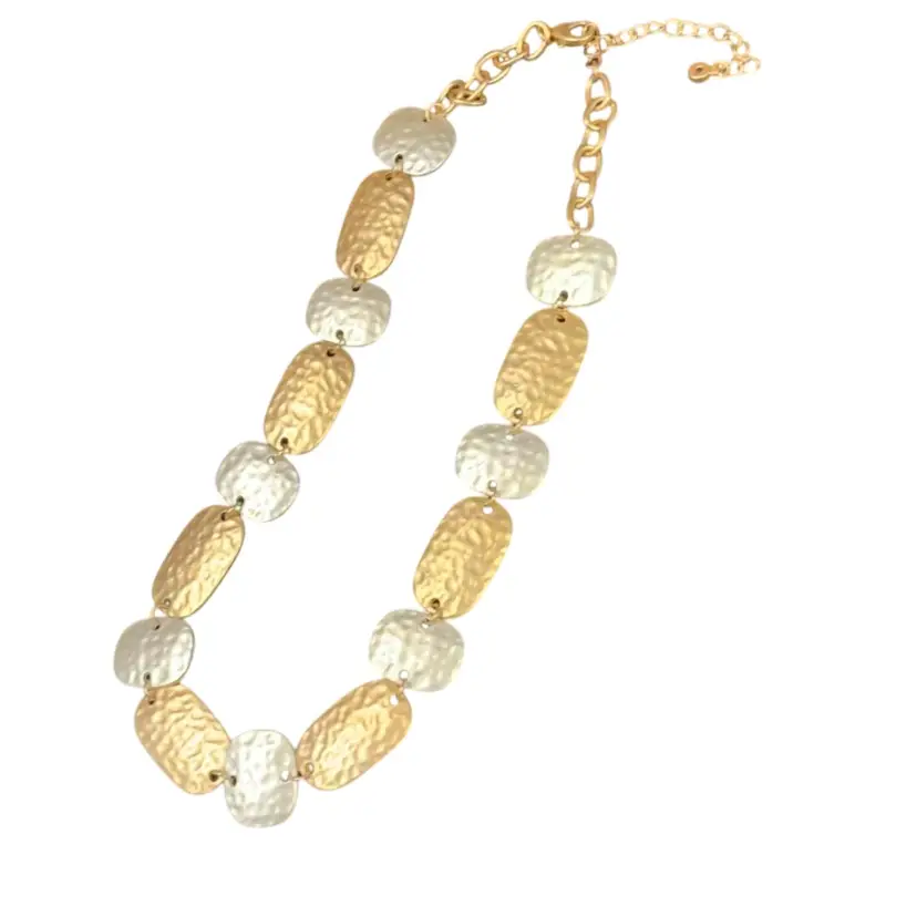 Brushed Gold And Silver Tone Necklace