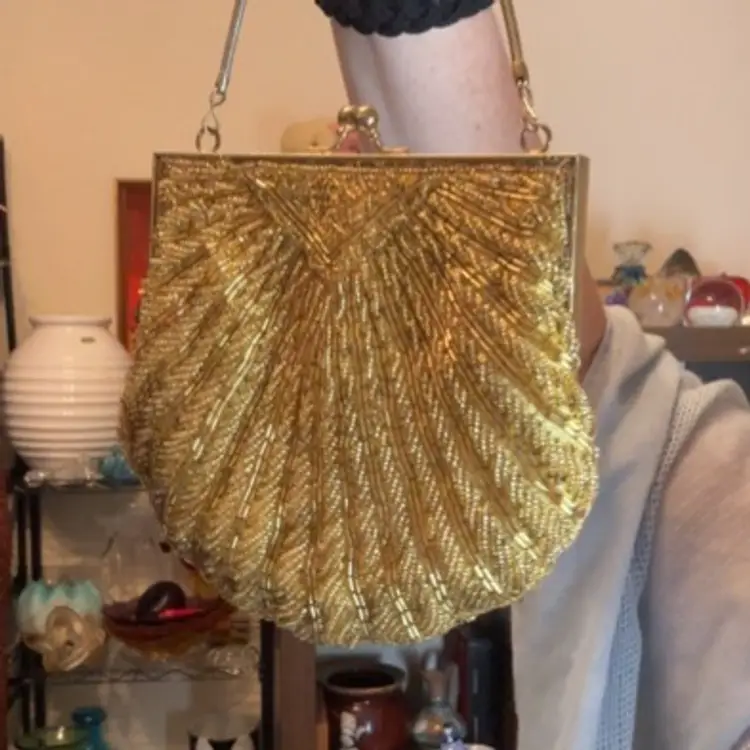 Gold Beaded Purse