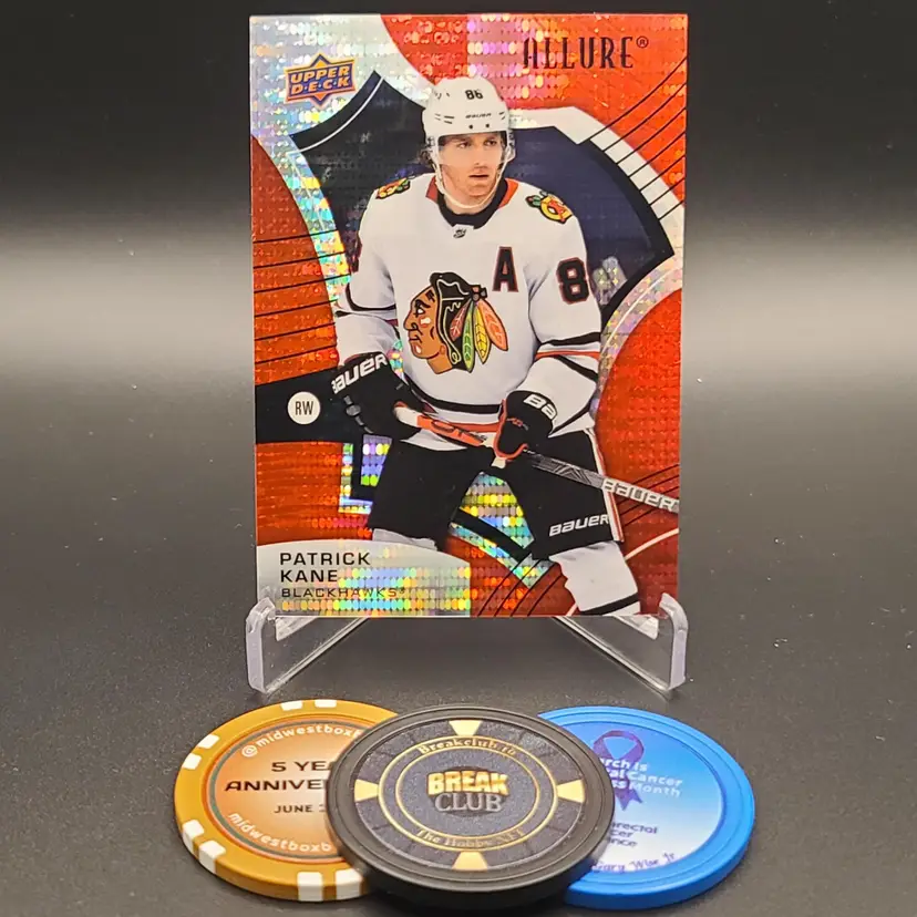 Patrick Kane 2021-22 Upper Deck Allure Hockey Red Rainbow - Card #48 - Chicago Blackhawks
