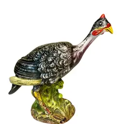 Large Ceramic New Guinea Fowl Statue/Figurine Country Cottage Farmhouse Cottage Core Italy Rare READ
11” T x 14-1/4” L x 6” W