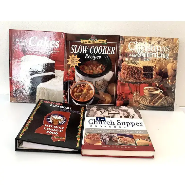 VTG Cookbook Collection Elks Share, Church Supper, Christmas, Cakes, Slow Cooker