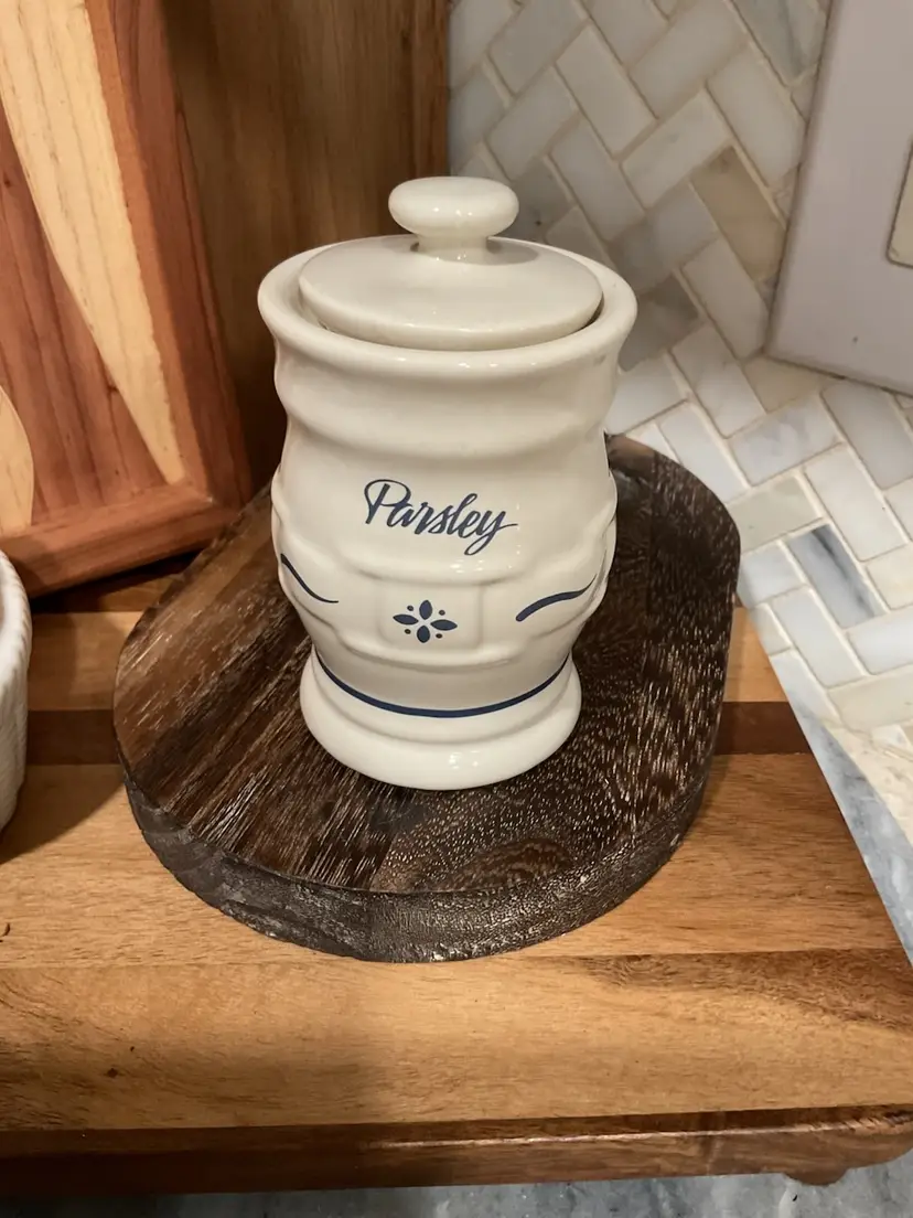Longaberger Parsley Spice Jar In Box
