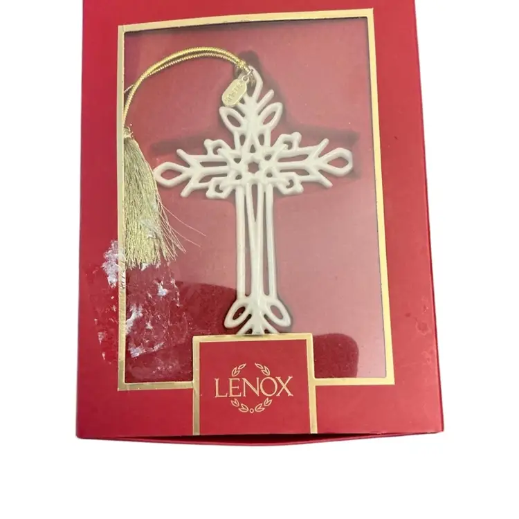 Lenox Snow Fantasies Cross Ornament