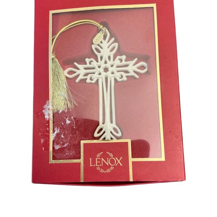 Lenox Snow Fantasies Cross Ornament