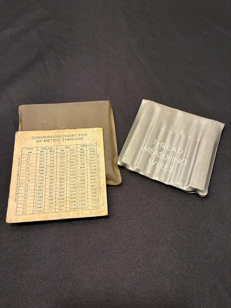 48 Piece Thread Measuring Wires Set With Chart Japan VTG Machinist Tool Set