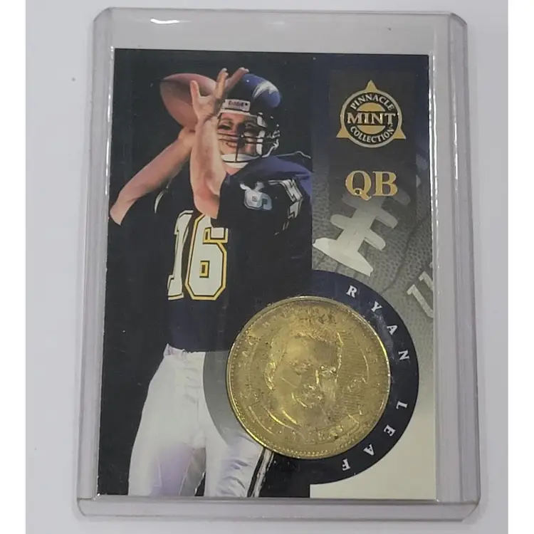 Ryan Leaf 1998 Pinnacle Mint Collection RC ROOKIE #31 with Brass Coin Chargers