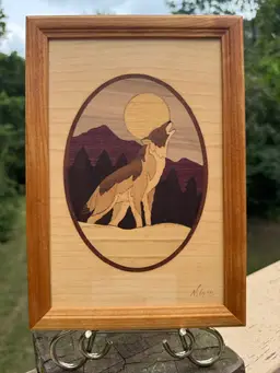 Jeff Nelson Marquetry Wolf 9"X6.5"