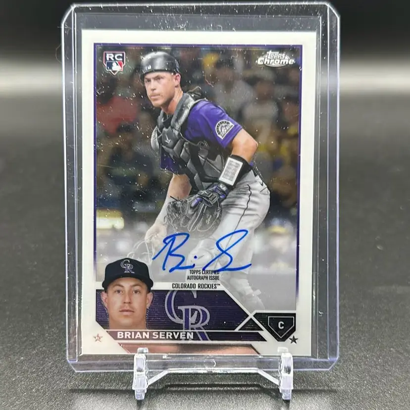 Brian Serven 2023 Topps Chrome RC Auto Colorado Rockies