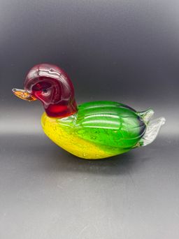 Fifth Avenue Crystal Art Glass Mallard Duck