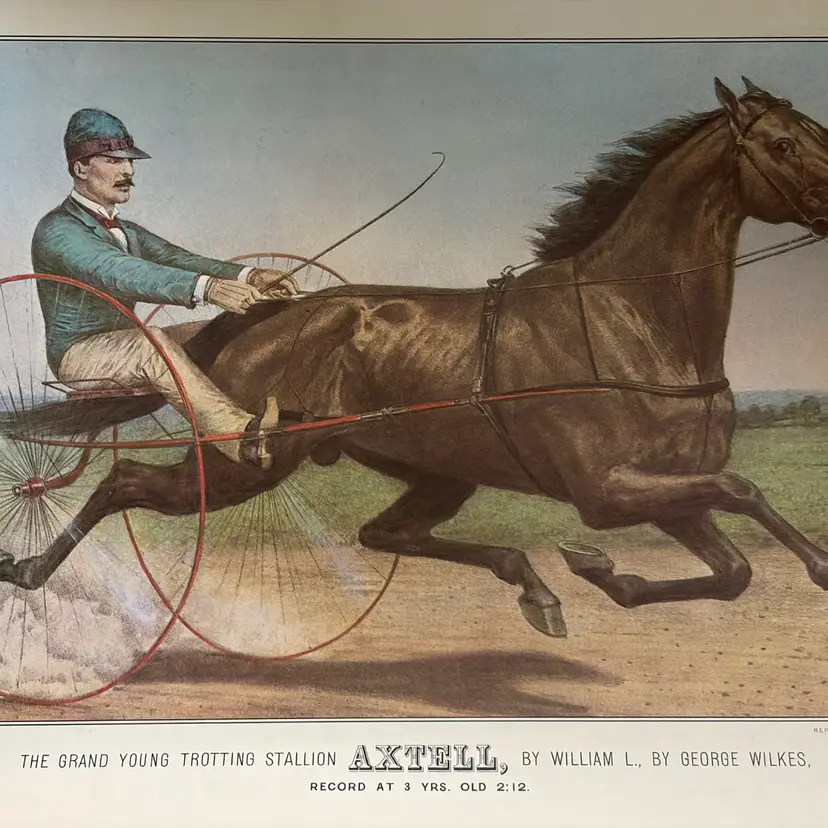 Vintage Ephemera Travelers Insurance Calendar - Five 15” x 11” Pages Sulky Trotter Horse Racing Pictures -