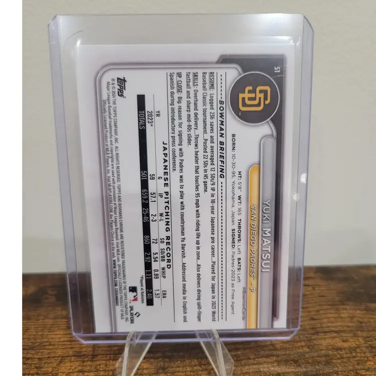 Yuki Matsui Bowman Chrome /299