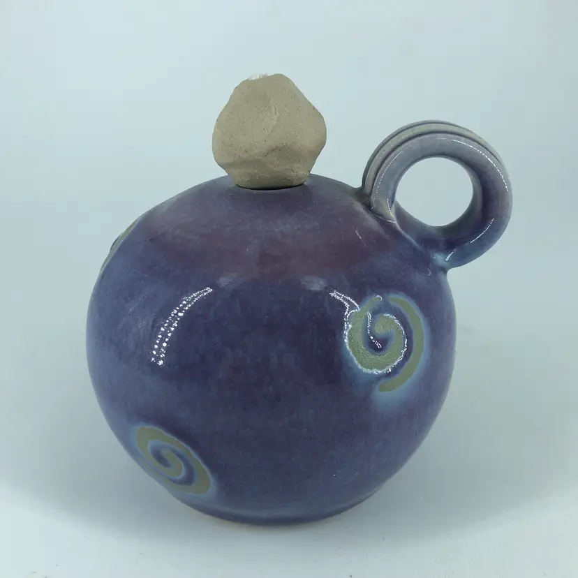 Bandon Pottery Ireland Purple Swirl Model #9 Pottery Oil Burner
