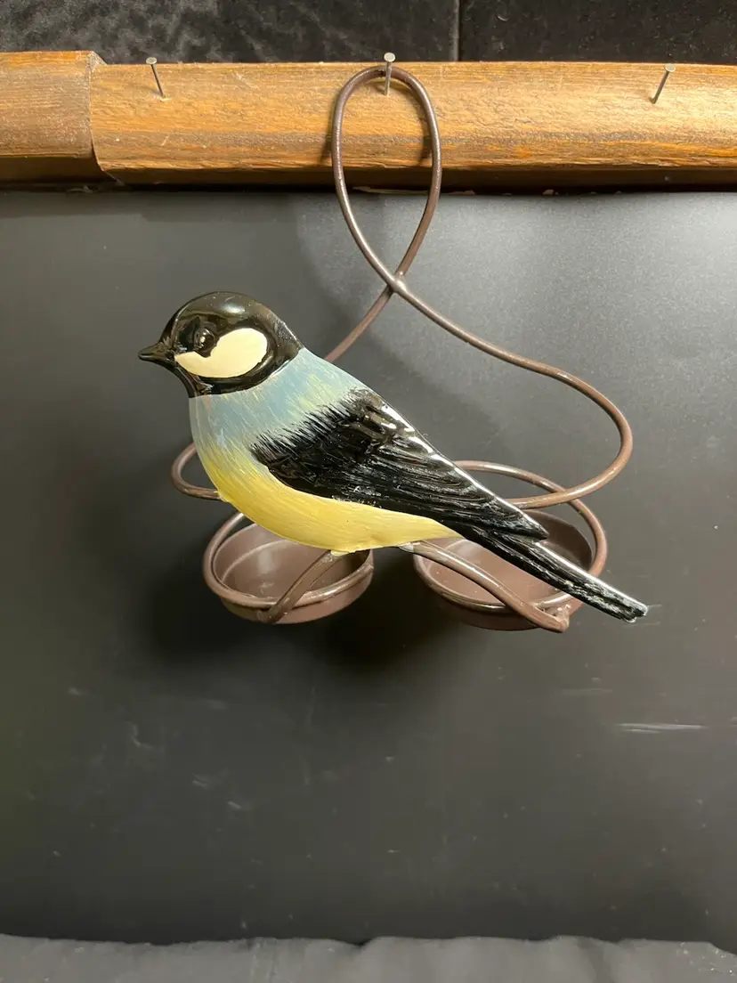 Metal Chick-a-Dee Double Votive Holder. Set it on a Table or Hang w/ LED Tea Light-Lot 58