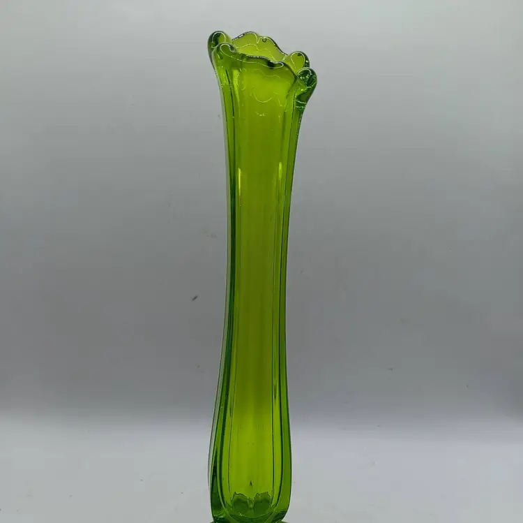 Westmoreland Glass Muted Green Swung Vase 9: