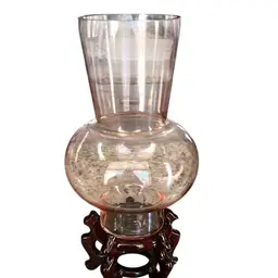 Large Hedria Glass Amphora Vase Blush