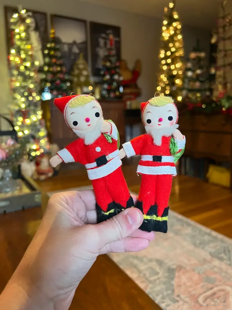 Lot Of 2 Japan Christmas Ornament Pixies