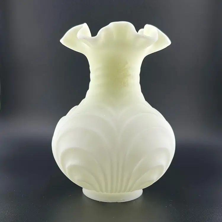 Fenton Uranium Glass Custard Vase