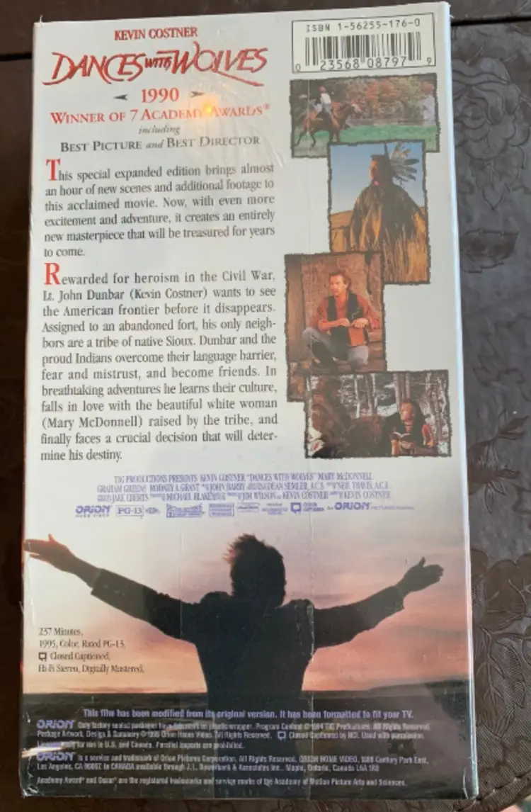 Dances With Wolves Special Expanded Edition SEALED VHS