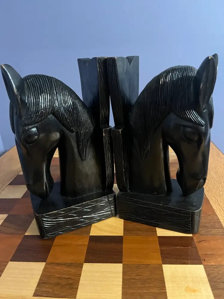 Vintage horse book ends 8 inches tall