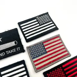 NEW Flag Military Tactical Patches Hook and Loop and Sew-on Lot of 12 Free Ship