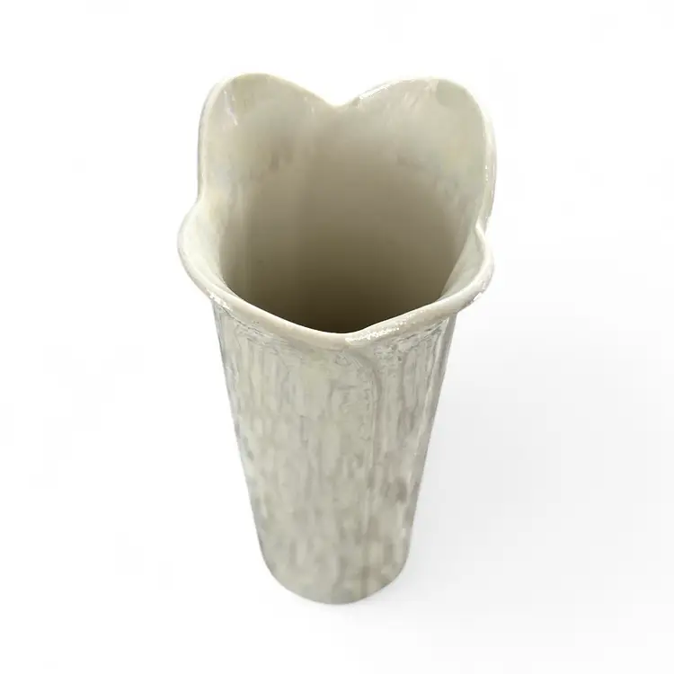 Retired Ceramic FTD White Lusterware Vase