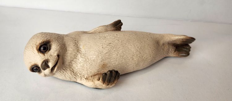 Sandicast White Seal Harp Pup Baby Fur Seal Figurine Universal Statuary 1994