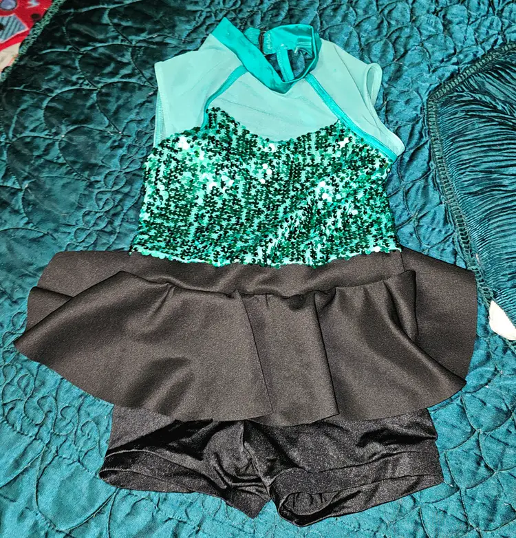 Weissman - Girls Green & Black Dance Costume - LC (14)