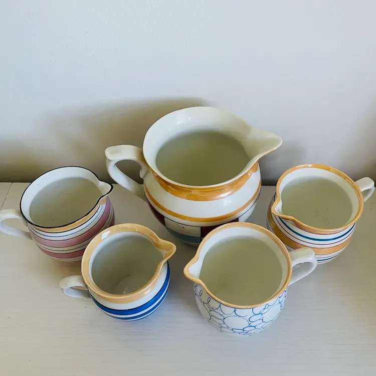 Buyers Choice Made In Austria Cream Pitcher Luster Stripes Bubbles